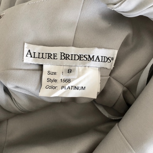 Silver, Bridesmaid/Mother of the Bride/Mother of Groom, Dress with belt. SZ 8 - Picture 5 of 8